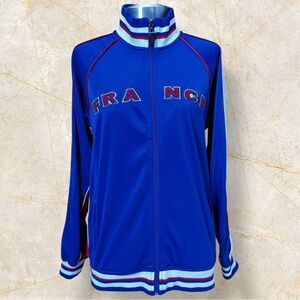 Vintage France Track Jacket Blue‎ Athletic Sports Training Zip Up #10 size 16